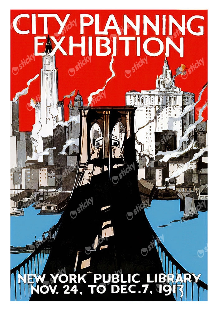 Πόστερ 1913 NEW YORK PUBLIC LIBRARY CITY PLANNING EXHIBITION