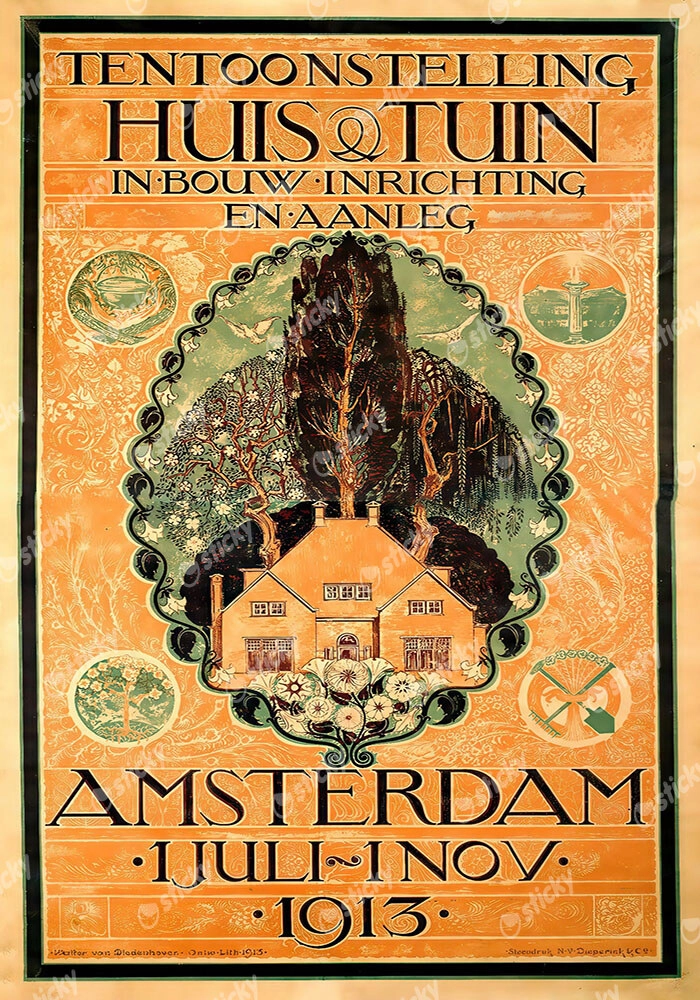 Πόστερ 1913 TENTOONSTELLING HUIS & TUIN