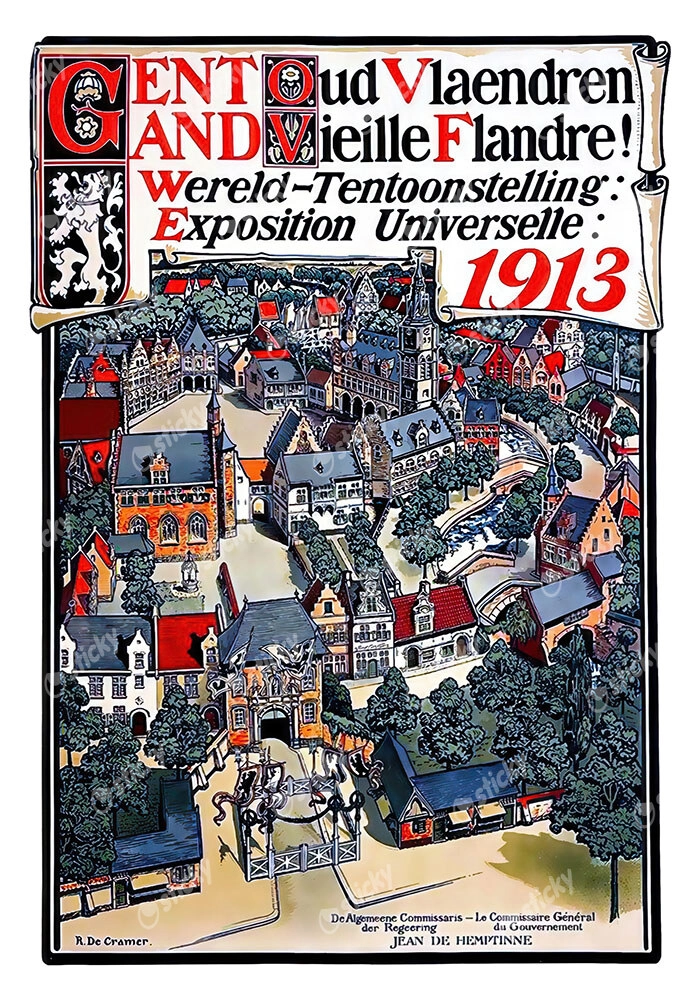 Πόστερ 1913 WORLD FAIR IN GHENT