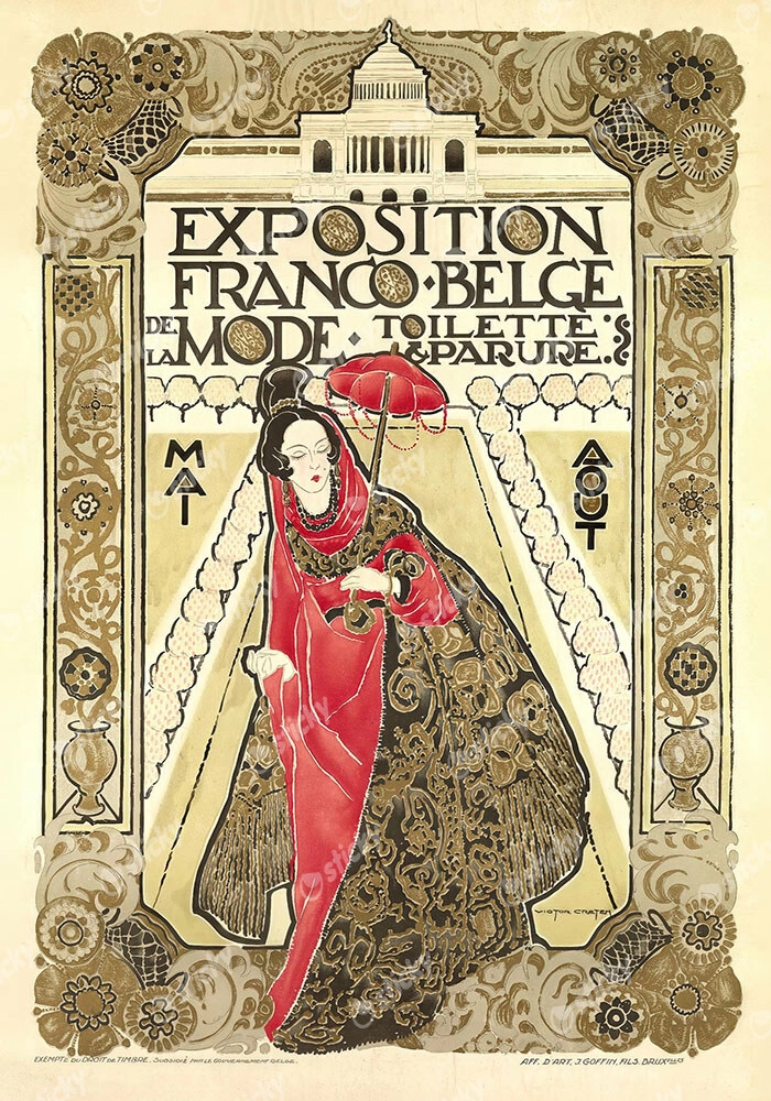 Πόστερ 1922 EXPOSITION FRANCO-BELGE DE LA MODE