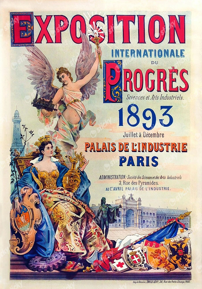 Πόστερ 1893 EXPOSITION INTERNATIONALE DU PROGRÈS