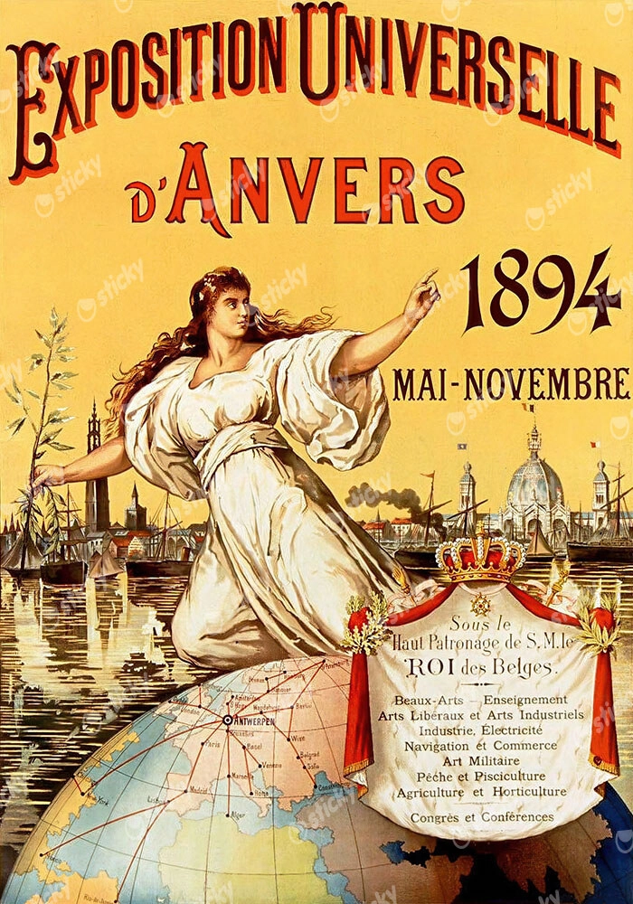 Πόστερ 1894 EXPOSITION UNIVERSELLE D'ANVERS