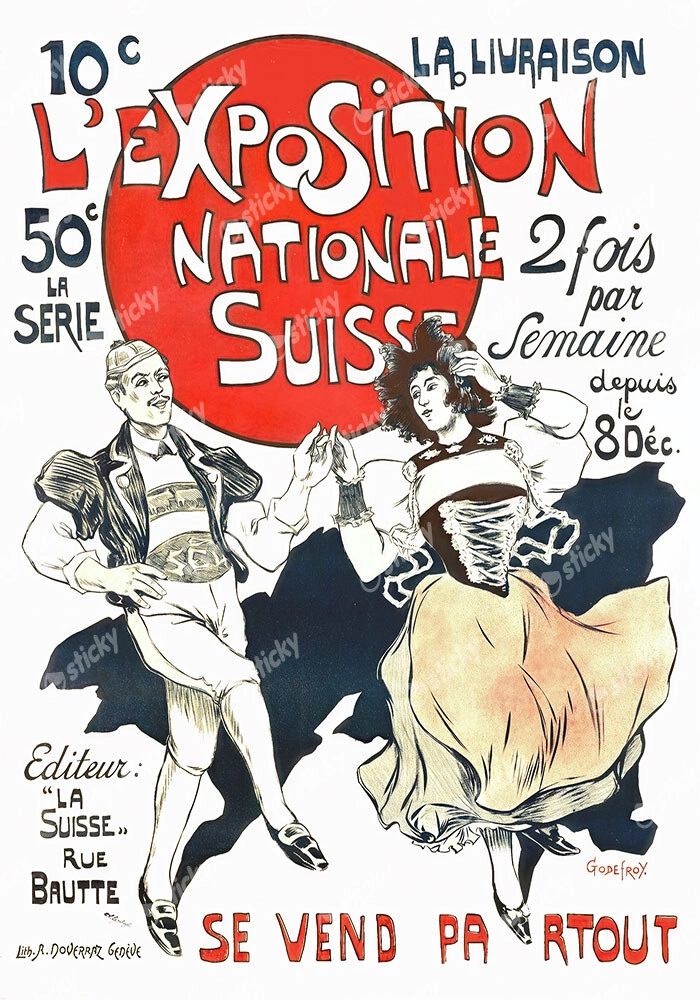 Πόστερ 1896 L'EXPOSITION NATIONALE SUISSE