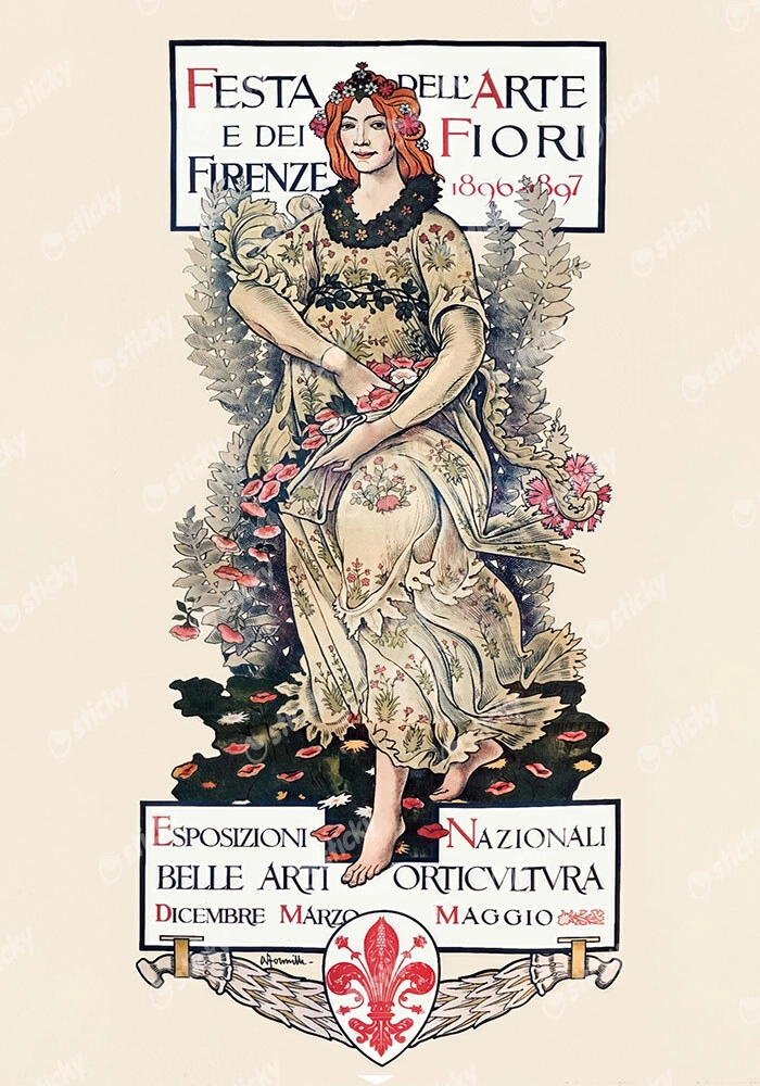 Πόστερ 1897 FESTA DELL'ARTE E DEI FIORI, FIRENZE