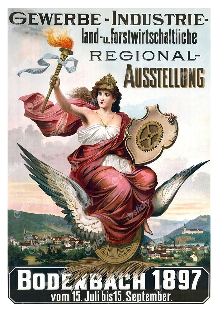 Πόστερ 1897 GEWERBE INDUSTRIE AUSSTELLUNG