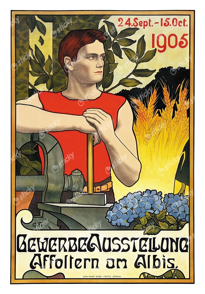 Πόστερ 1905 GEWERBEAUSSTELLUNG AFFOLTERN AM ALBIS