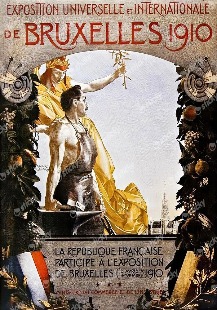 Πόστερ 1910 BRUSSELS INTERNATIONAL EXPOSITION B