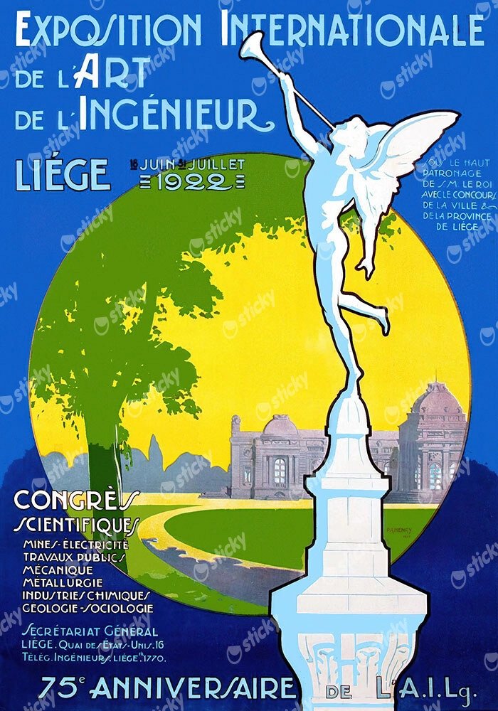 Πόστερ 1922 EXPOSITION INTERNATIONALE DE L'ART DE L'INGÉNIEUR