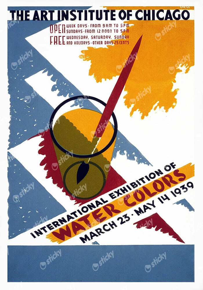 Πόστερ 1939 INTERNATIONAL EXHIBITION OF WATER COLORS