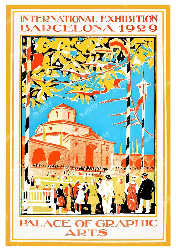 Πόστερ 1929 INTERNATIONAL EXHIBITION IN BARCELONA