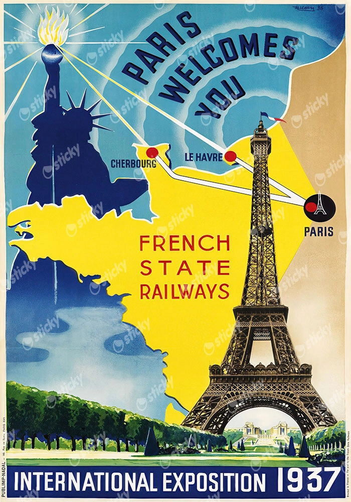 Πόστερ 1937 PARIS WELCOMES YOU