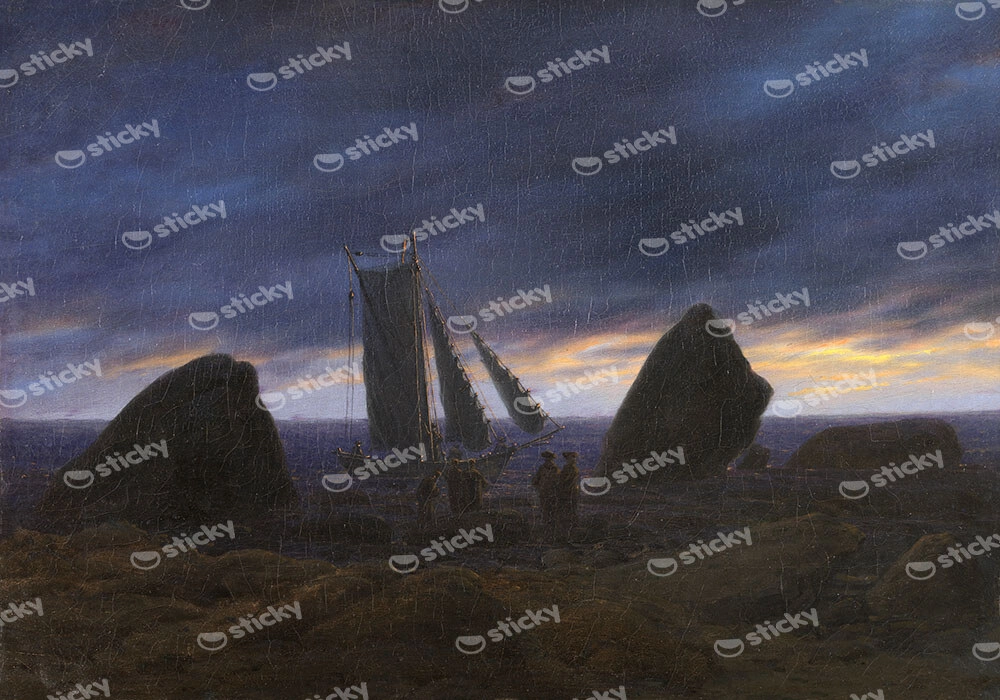 Πινακας σε καμβά CASPAR DAVID FRIEDRICH - FISHING BOAT BY THE BALTIC SEA