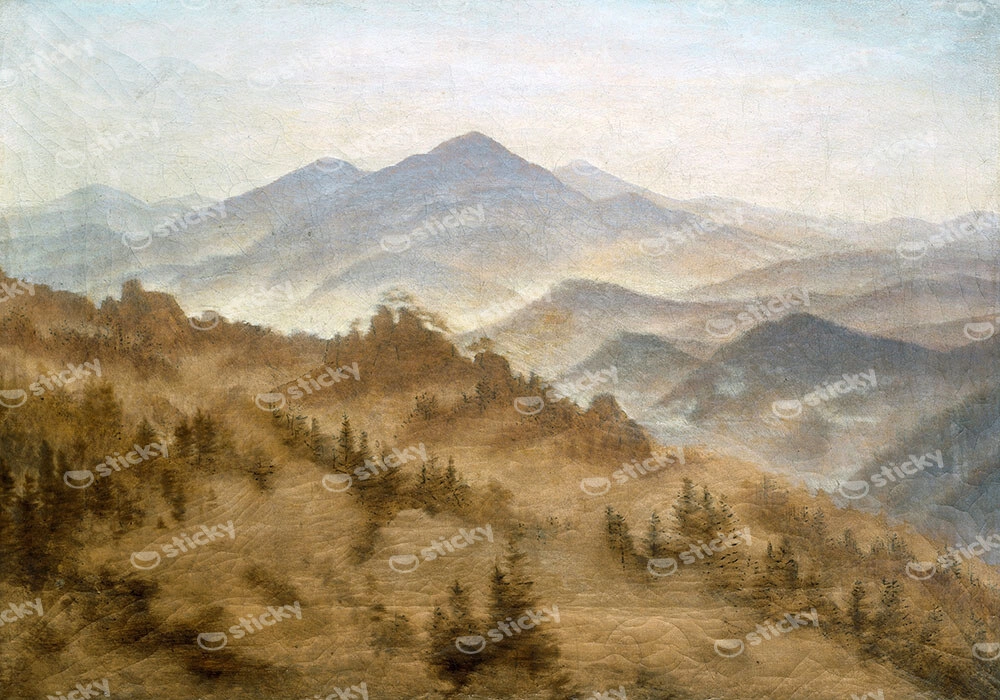 Πινακας σε καμβά CASPAR DAVID FRIEDRICH - LANDSCAPE WITH THE ROSENBERG IN THE BOHEMIAN MOUNTAINS