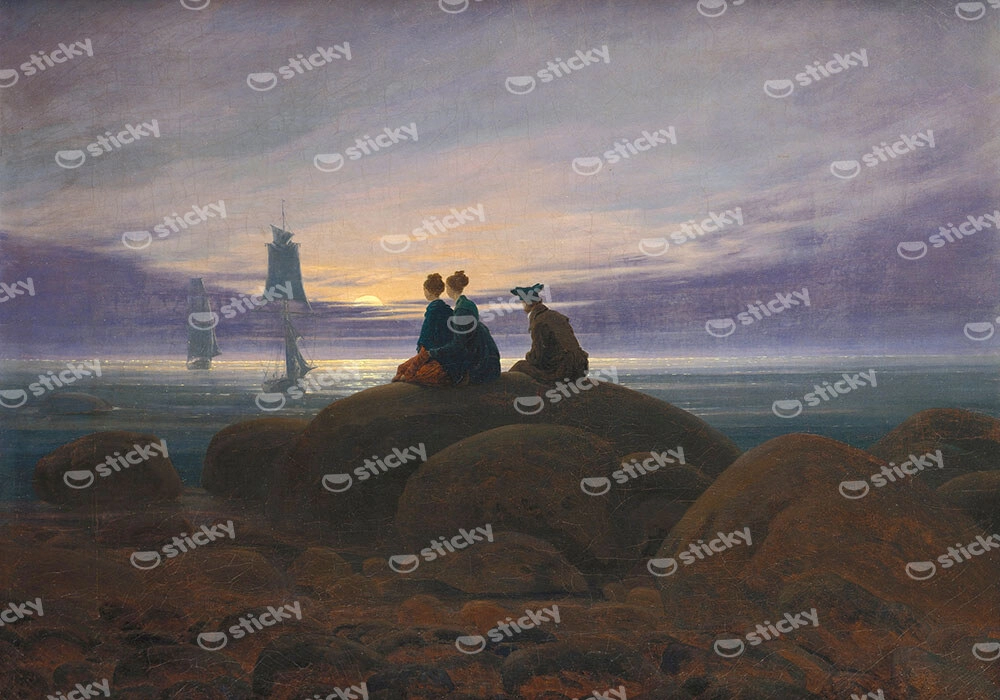 Πινακας σε καμβά CASPAR DAVID FRIEDRICH - MOONRISE OVER THE SEA