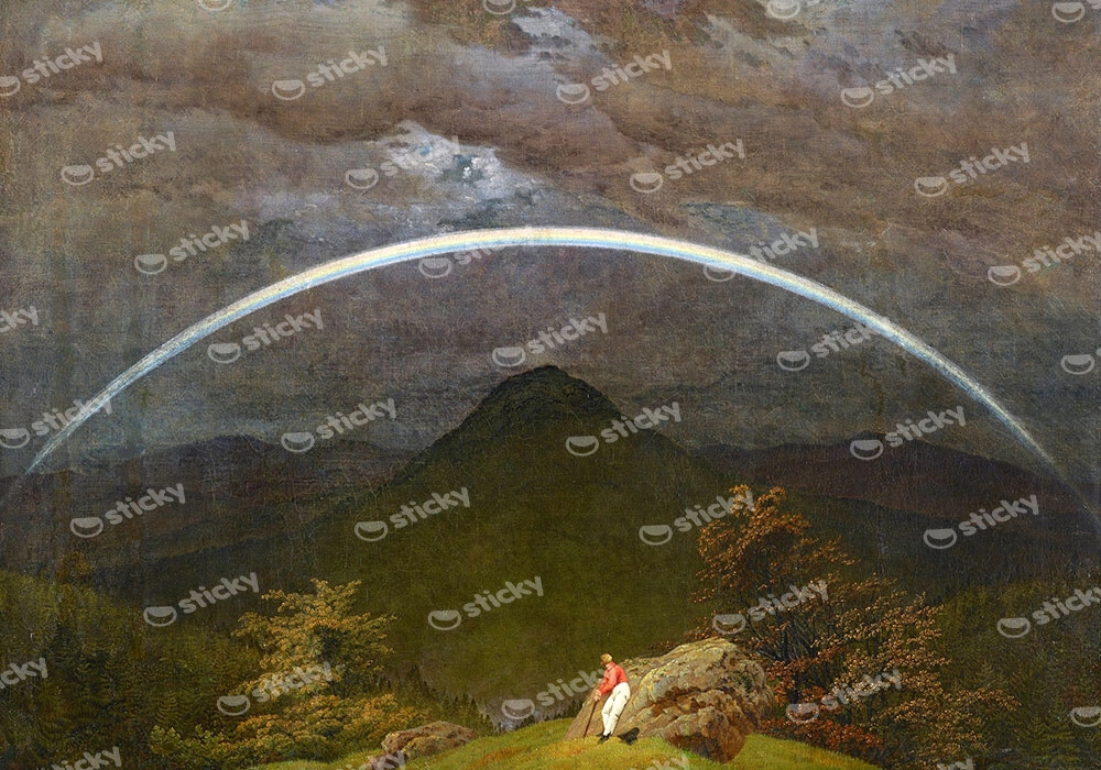Πινακας σε καμβά CASPAR DAVID FRIEDRICH - MOUNTAIN LANDSCAPE WITH RAINBOW
