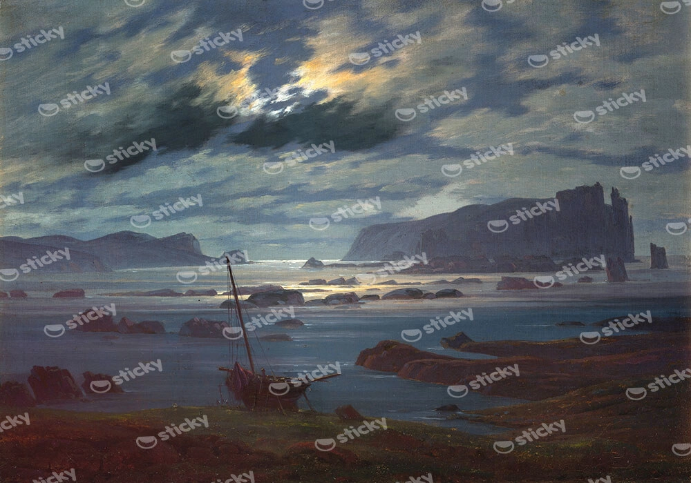 Πινακας σε καμβά CASPAR DAVID FRIEDRICH - NORTHERN SEA IN THE MOONLIGHT