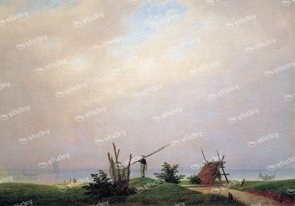 Πινακας σε καμβά CASPAR DAVID FRIEDRICH - SEASHORE WITH FISHERMAN