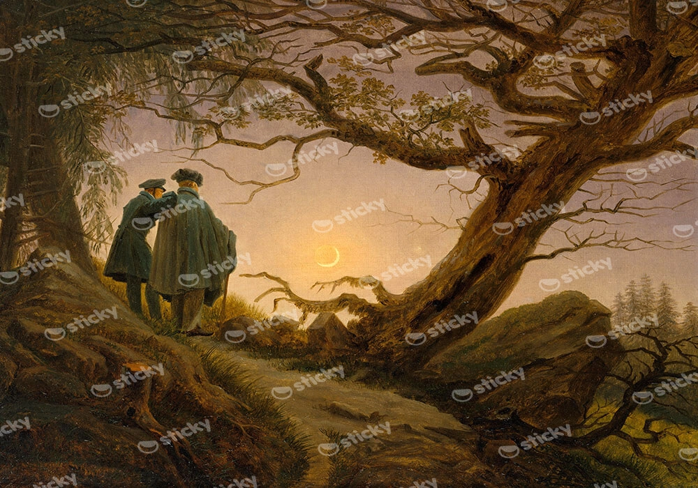 Πινακας σε καμβά CASPAR DAVID FRIEDRICH - TWO MEN CONTEMPLATING THE MOON