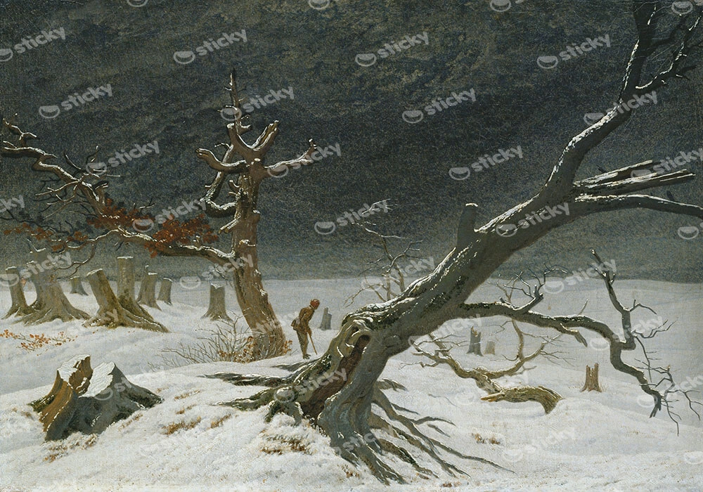 Πινακας σε καμβά CASPAR DAVID FRIEDRICH - WINTER LANDSCAPE