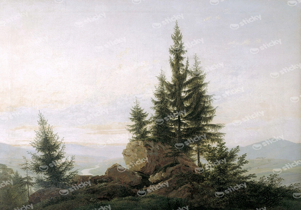 Πινακας σε καμβά CASPAR DAVID FRIEDRICH - VIEW OF THE ELBE VALLEY