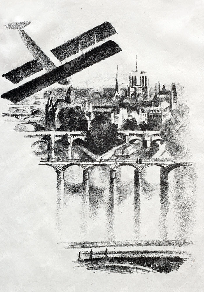 Πίνακας σε Καμβά ROBERT DELAUNAY - THE BRIDGES OF PARIS AND NOTRE-DAME