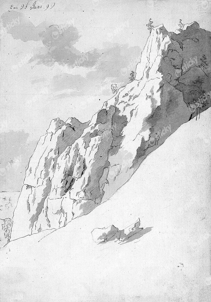 Πίνακας σε Καμβά CASPAR DAVID FRIEDRICH - ROCKY SLOPE