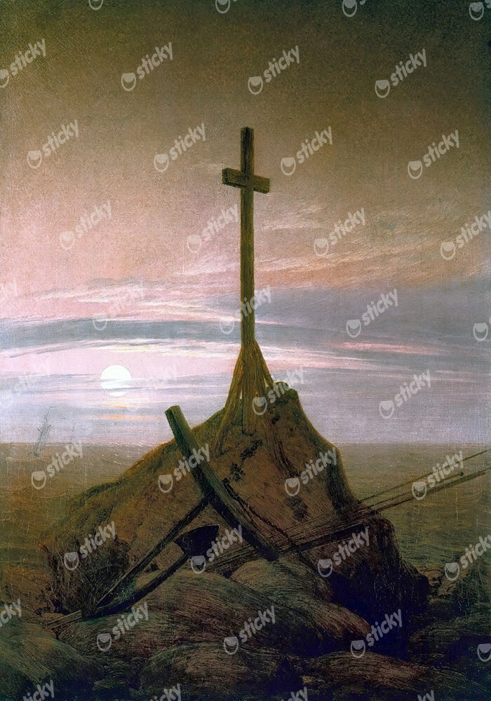 Πίνακας σε Καμβά CASPAR DAVID FRIEDRICH - THE CROSS BESIDE THE BATLIC