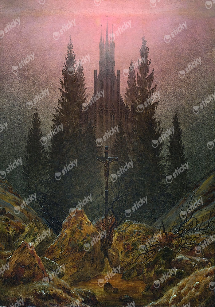 Πίνακας σε Καμβά CASPAR DAVID FRIEDRICH - THE CROSS IN THE MOUNTAINS