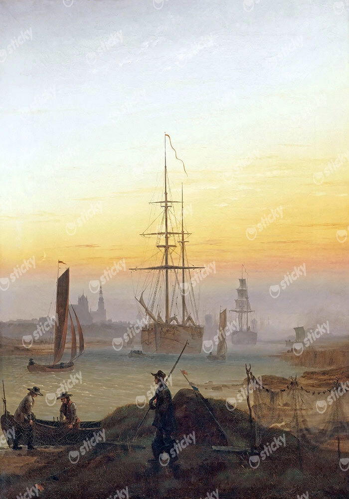 Πίνακας σε Καμβά CASPAR DAVID FRIEDRICH - THE PORT OF GREIFSWALD