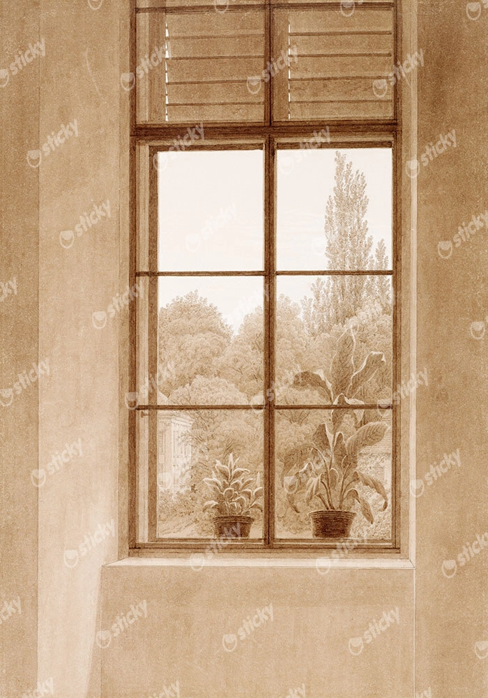 Πίνακας σε Καμβά CASPAR DAVID FRIEDRICH - WINDOW LOOKING OVER THE PARK