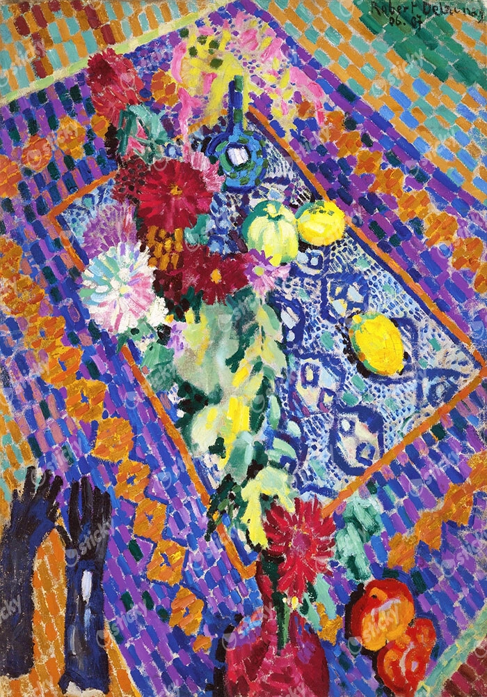Πίνακας σε Καμβά ROBERT DELAUNAY - STILL LIFE WITH GLOVES