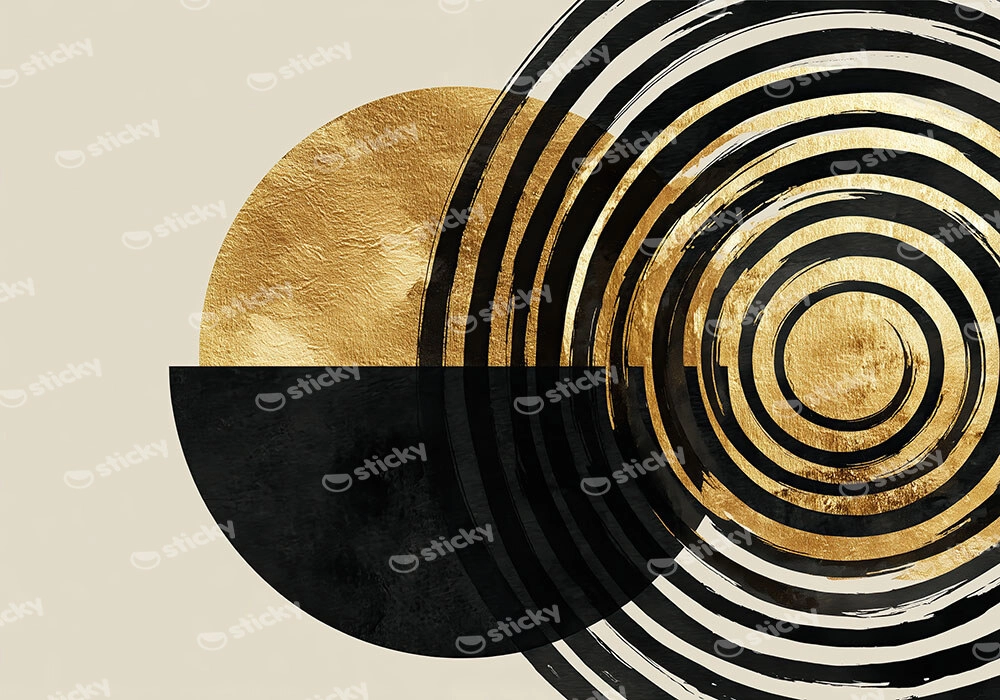 Πίνακας σε Καμβά BOHO LUXURY SPIRAL AND CIRCLE 2