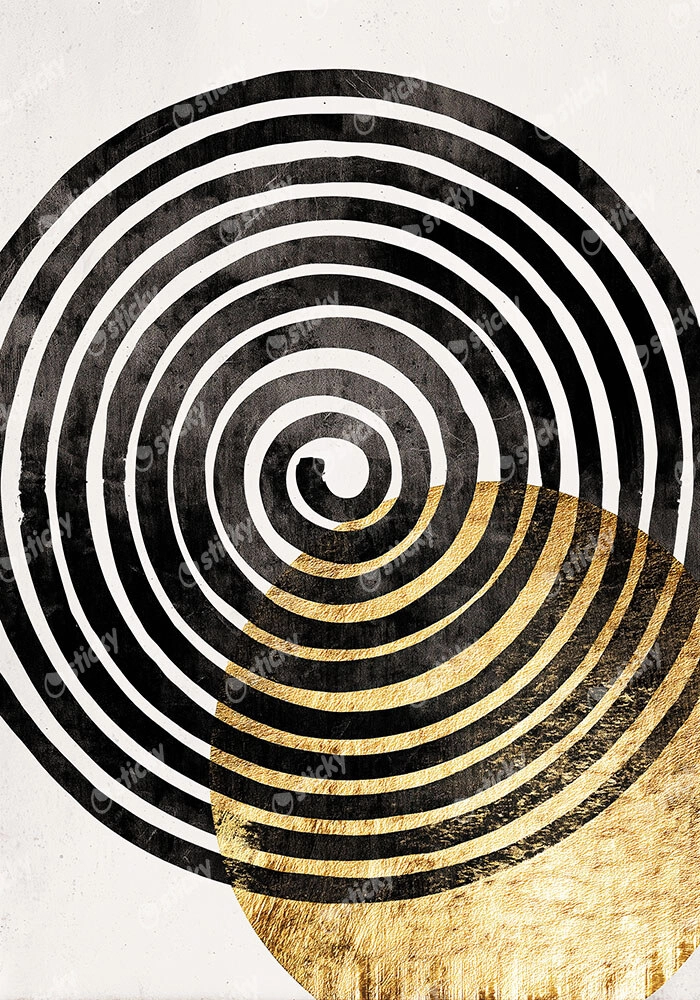 Πίνακας σε Καμβά BOHO LUXURY SPIRAL AND CIRCLE 4