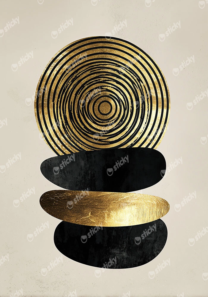 Πίνακας σε Καμβά BOHO LUXURY SPIRAL AND SHAPES