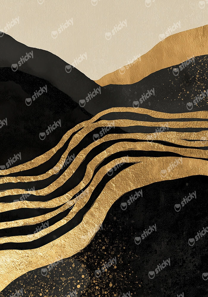 Πίνακας σε Καμβά BOHO LUXURY WAVES AND SHAPES