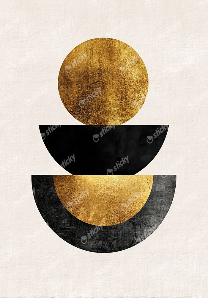 Πίνακας σε Καμβά BOHO LUXURY CIRCLE AND SEMICIRCLE 2