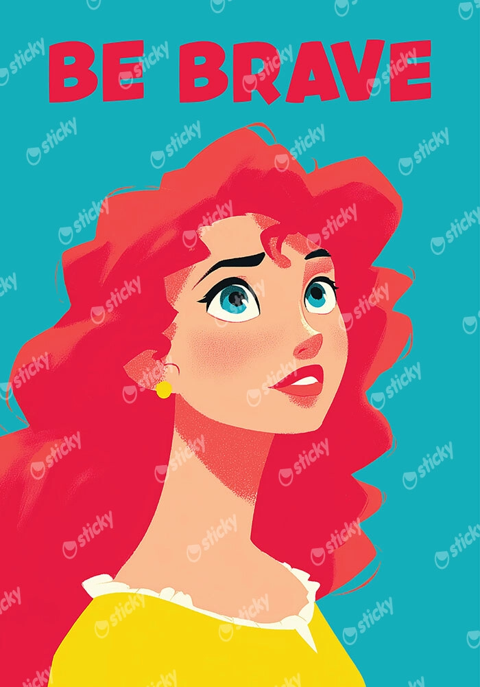Πίνακας σε Καμβά PRINCESS BE BRAVE