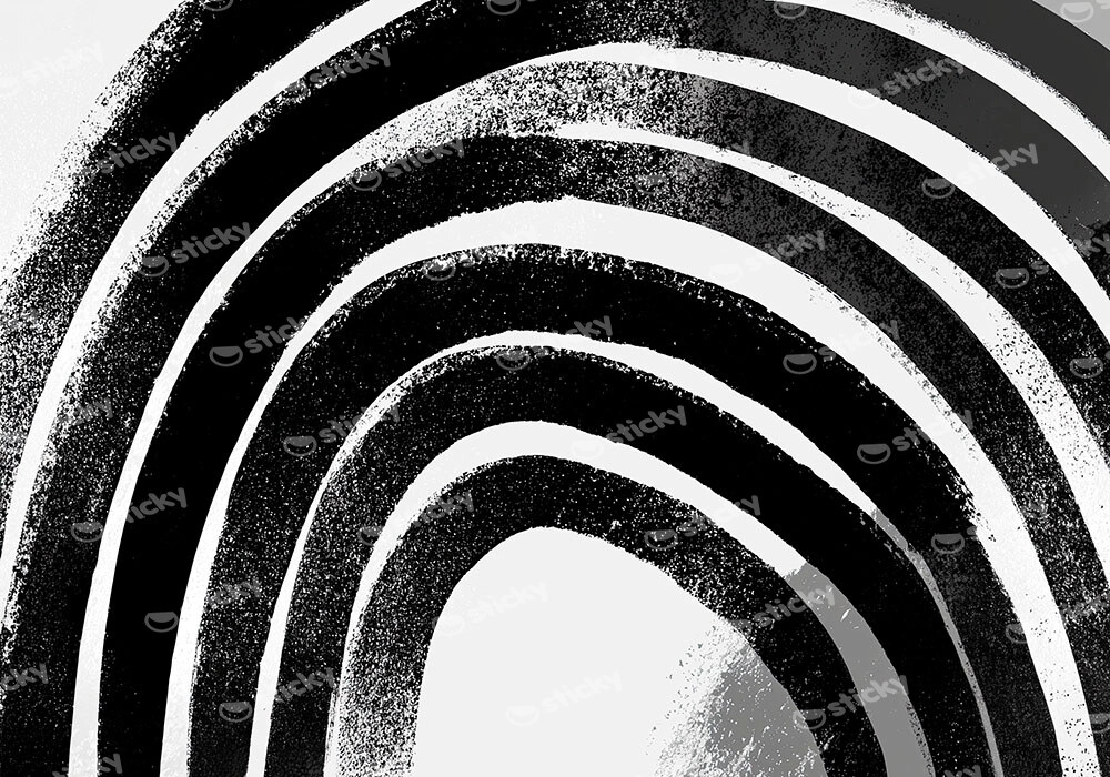 Πίνακας σε Καμβά BOHO BLACK & WHITE ARCHED LINES