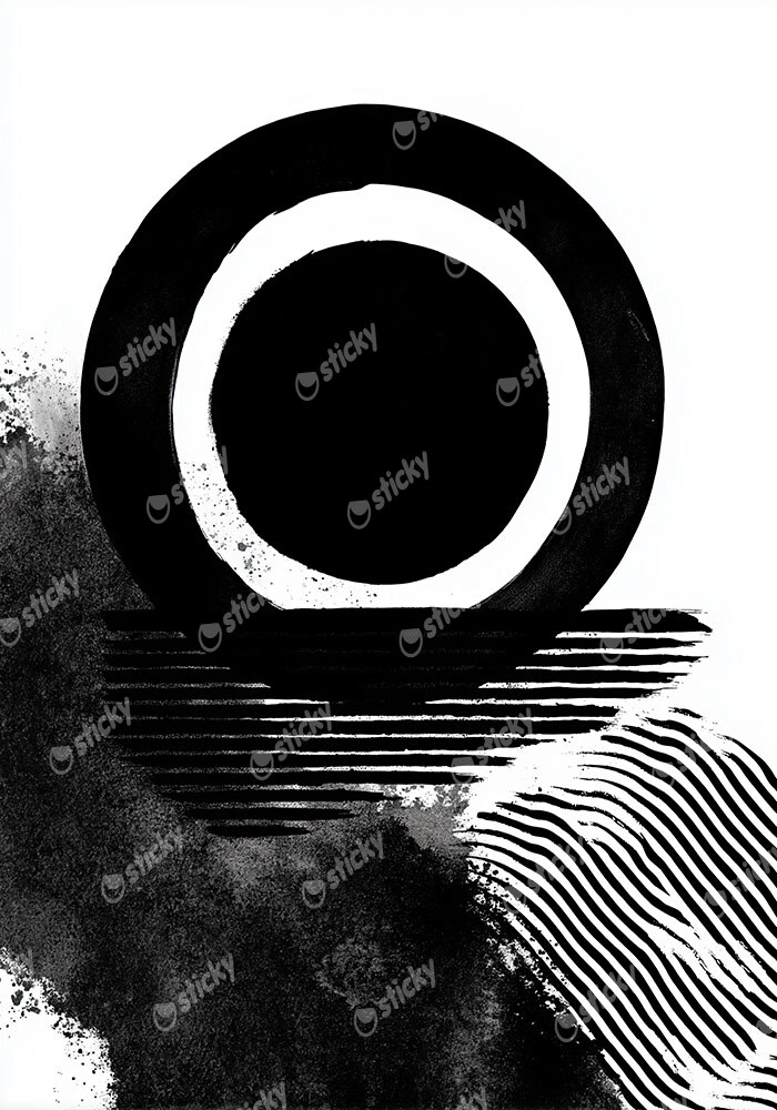 Πίνακας σε Καμβά BOHO BLACK & WHITE BLACK HOLE