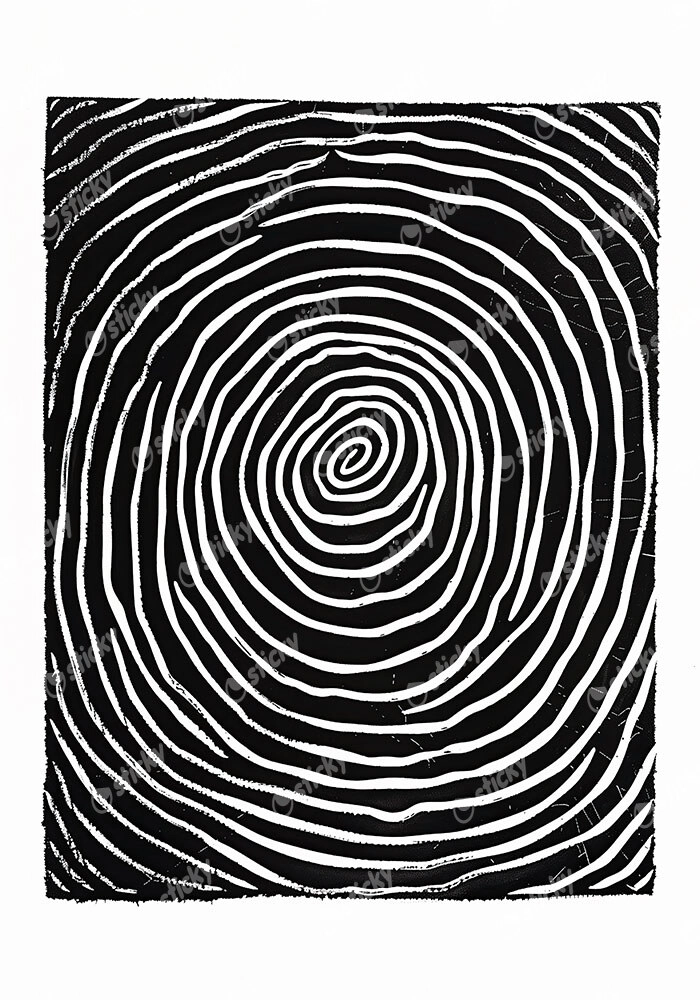 Πίνακας σε Καμβά BOHO BLACK & WHITE CONCENTRIC CIRCLES
