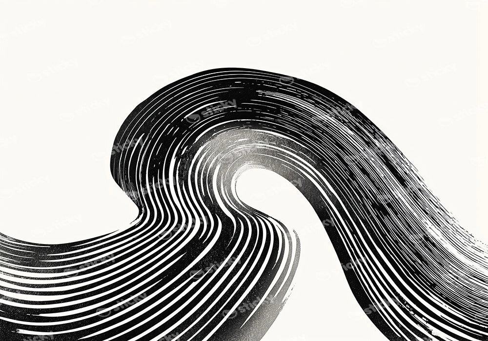 Πίνακας σε Καμβά BOHO BLACK & WHITE INK STROKES