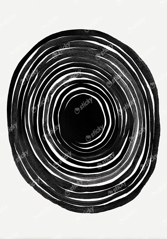 Πίνακας σε Καμβά BOHO BLACK & WHITE SNAIL SHELL