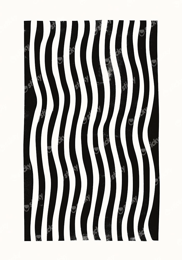 Πίνακας σε Καμβά BOHO BLACK & WHITE VERTICAL ORGANIC LINES