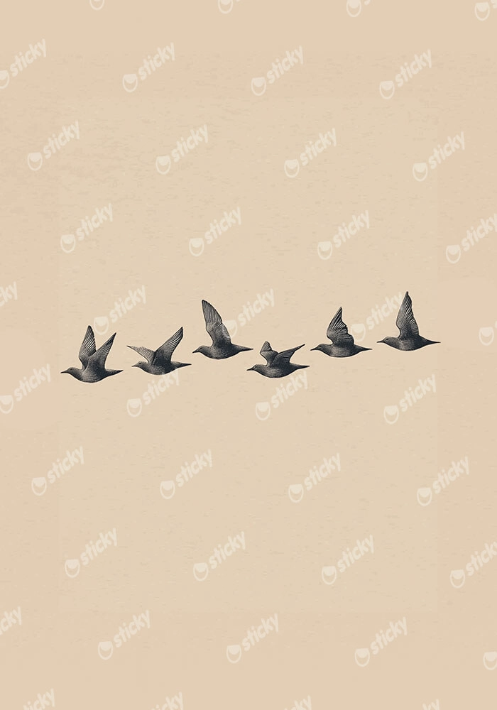 Πίνακας σε Καμβά JAPANDI FLYING BIRDS 2