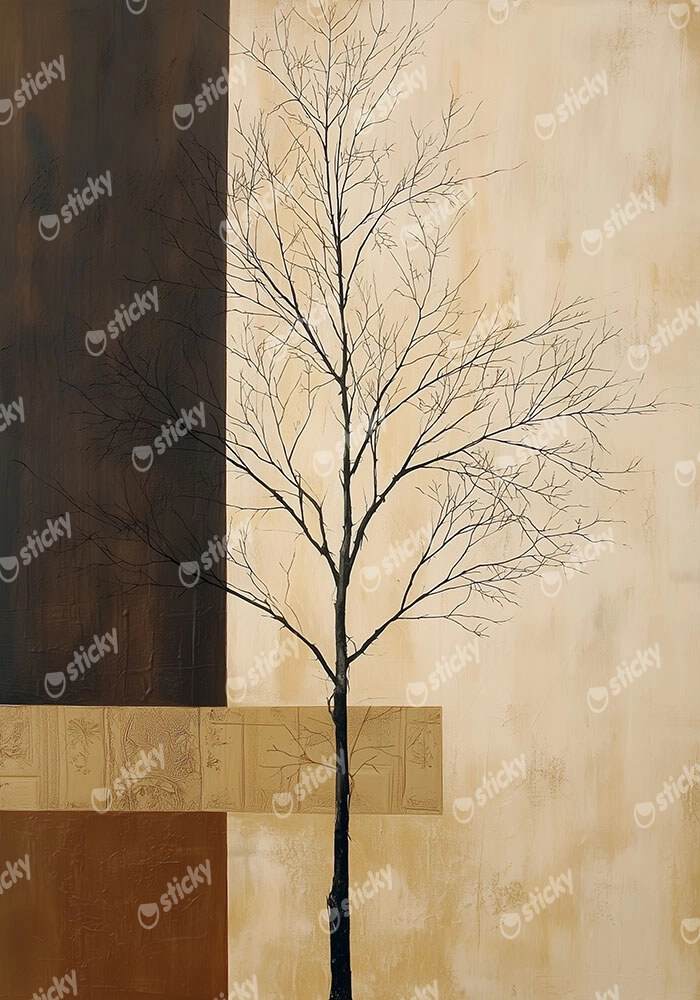 Πίνακας σε Καμβά JAPANDI TREE SILHOUETTE