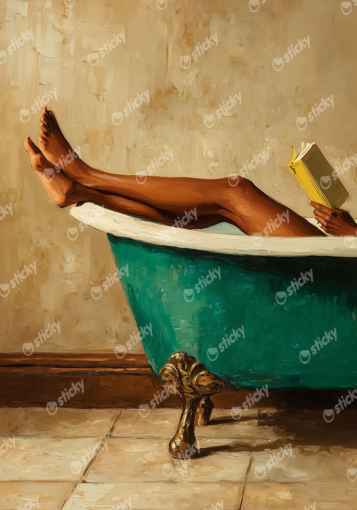 Πίνακας σε Καμβά AFROCENTRIC WOMAN IN BATHTUB
