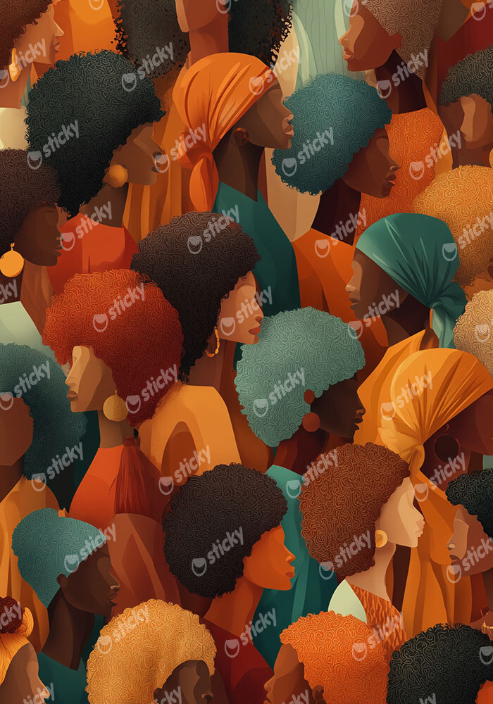 Πίνακας σε Καμβά AFROCENTRIC WOMEN PROFILES