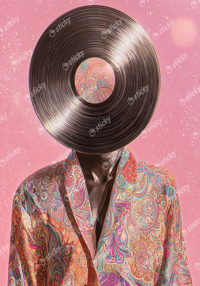 Πίνακας σε Καμβά AFROCENTRIC VINYL HEAD