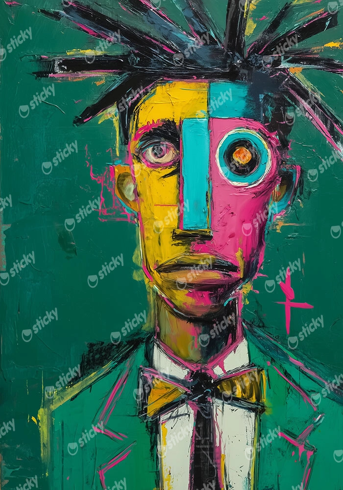 Πίνακας σε Καμβά AFROCENTRIC ANGULAR COLORED FACE