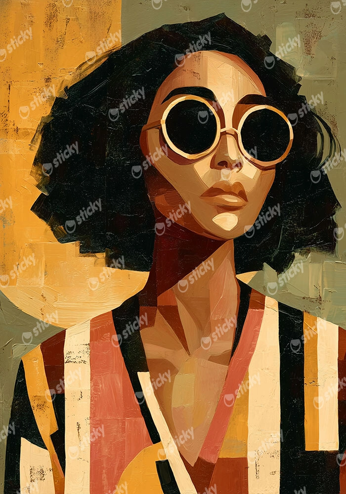 Πίνακας σε Καμβά AFROCENTRIC WOMAN WITH GLASSES